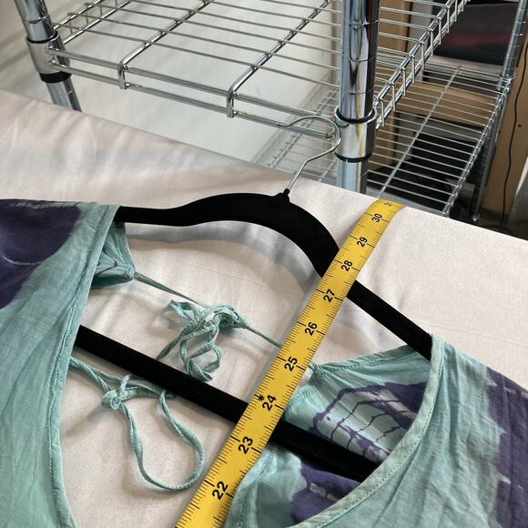 Vix Paula‎ Hermanny Women's Teal Tie Dye Silk Poncho Top Size S Resort Cover Up - Picture 3 of 12